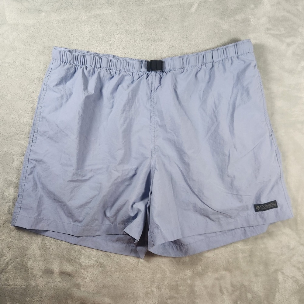 Columbia Womens XL Blue Nylon Elastic Waist Hiking Casual Summer Beach Shorts